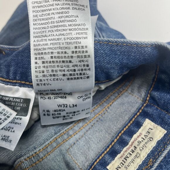 Levi’s 501 Premium Men’s Jeans 32x34 Blue Straight Leg Button Fly Denim - Picture 9 of 9